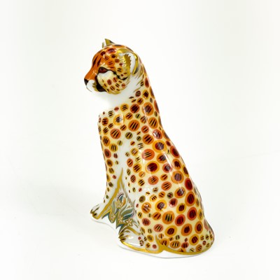 Lot 881 - A Royal Crown Derby Cheetah paperweight.