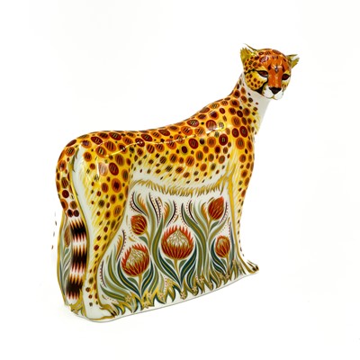 Lot 881 - A Royal Crown Derby Cheetah paperweight.
