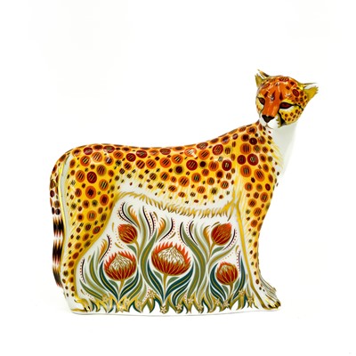 Lot 881 - A Royal Crown Derby Cheetah paperweight.