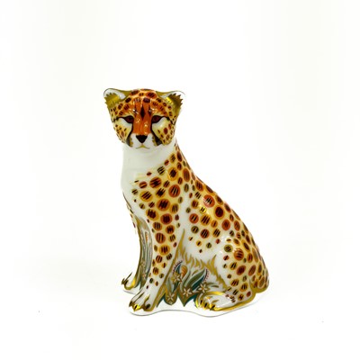 Lot 881 - A Royal Crown Derby Cheetah paperweight.