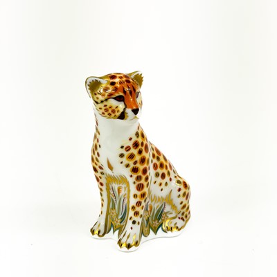 Lot 881 - A Royal Crown Derby Cheetah paperweight.