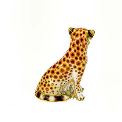 Lot 881 - A Royal Crown Derby Cheetah paperweight.