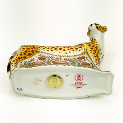 Lot 881 - A Royal Crown Derby Cheetah paperweight.