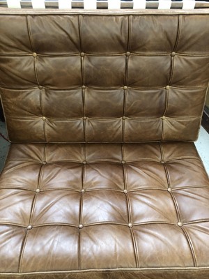 Lot 1958 - A Mies van der Rohe style 'Barcelona' chair and footstool.
