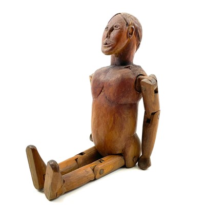 Lot 452 - A 19th/20th Century wooden articulated artist's mannequin from the studio of John Miller.