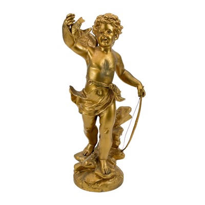 Lot 86 - A French spelter figure of Cupid.