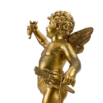 Lot 86 - A French spelter figure of Cupid.