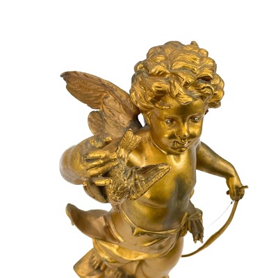 Lot 86 - A French spelter figure of Cupid.