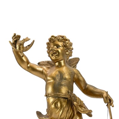 Lot 86 - A French spelter figure of Cupid.