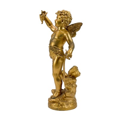 Lot 86 - A French spelter figure of Cupid.