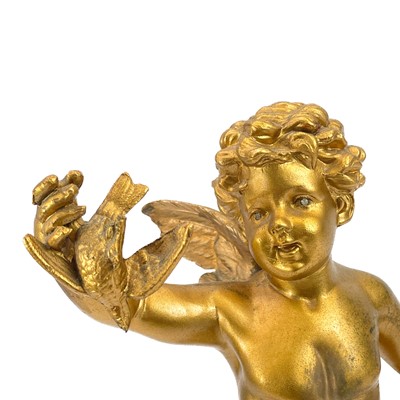 Lot 86 - A French spelter figure of Cupid.