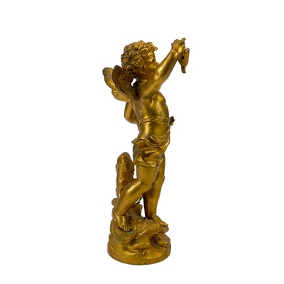 Lot 86 - A French spelter figure of Cupid.