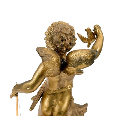 Lot 86 - A French spelter figure of Cupid.