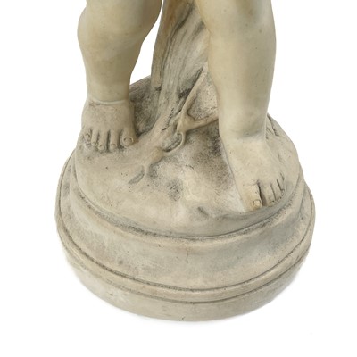 Lot 87 - A plaster figure of a boy with a goose.