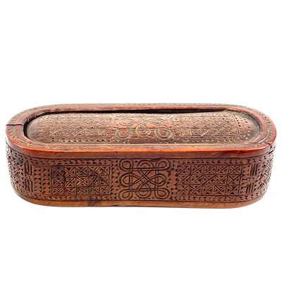 Lot 232 - A late 18th century boxwood carved snuff box.