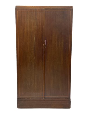 Lot 1855 - A Gentleman's mahogany and inlaid Compactum wardrobe.