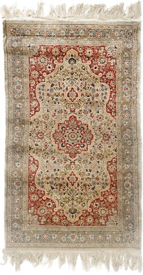 Lot 142 - A Persian silk rug, circa 1930's.