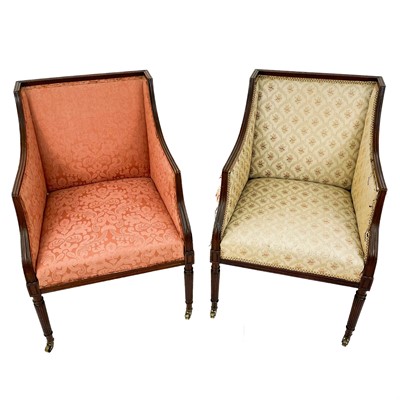 Lot 1840 - A matched pair of Regency upholstered armchairs.