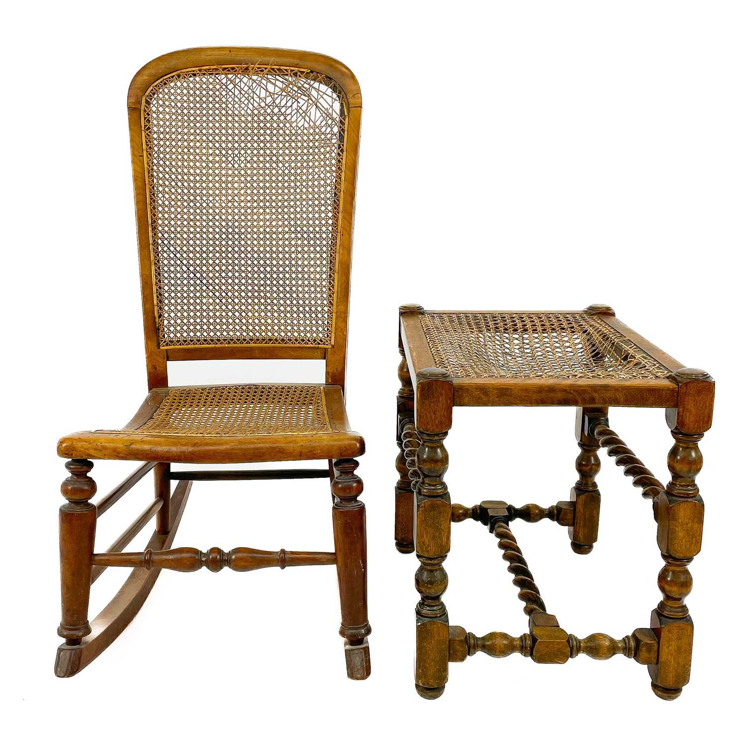 Lot 1890 - A late 19th century Bergere rocking chair.