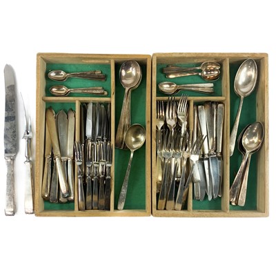 Lot 231 - A canteen of Mappin & Webb Overture pattern silver plated cutlery.