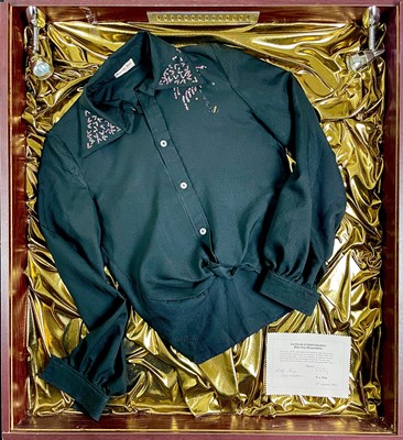 Lot 82 - Original Billy Fury stage shirt in a display case.