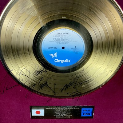 Lot 213 - SIGNED - Blondie EMI gold disc.