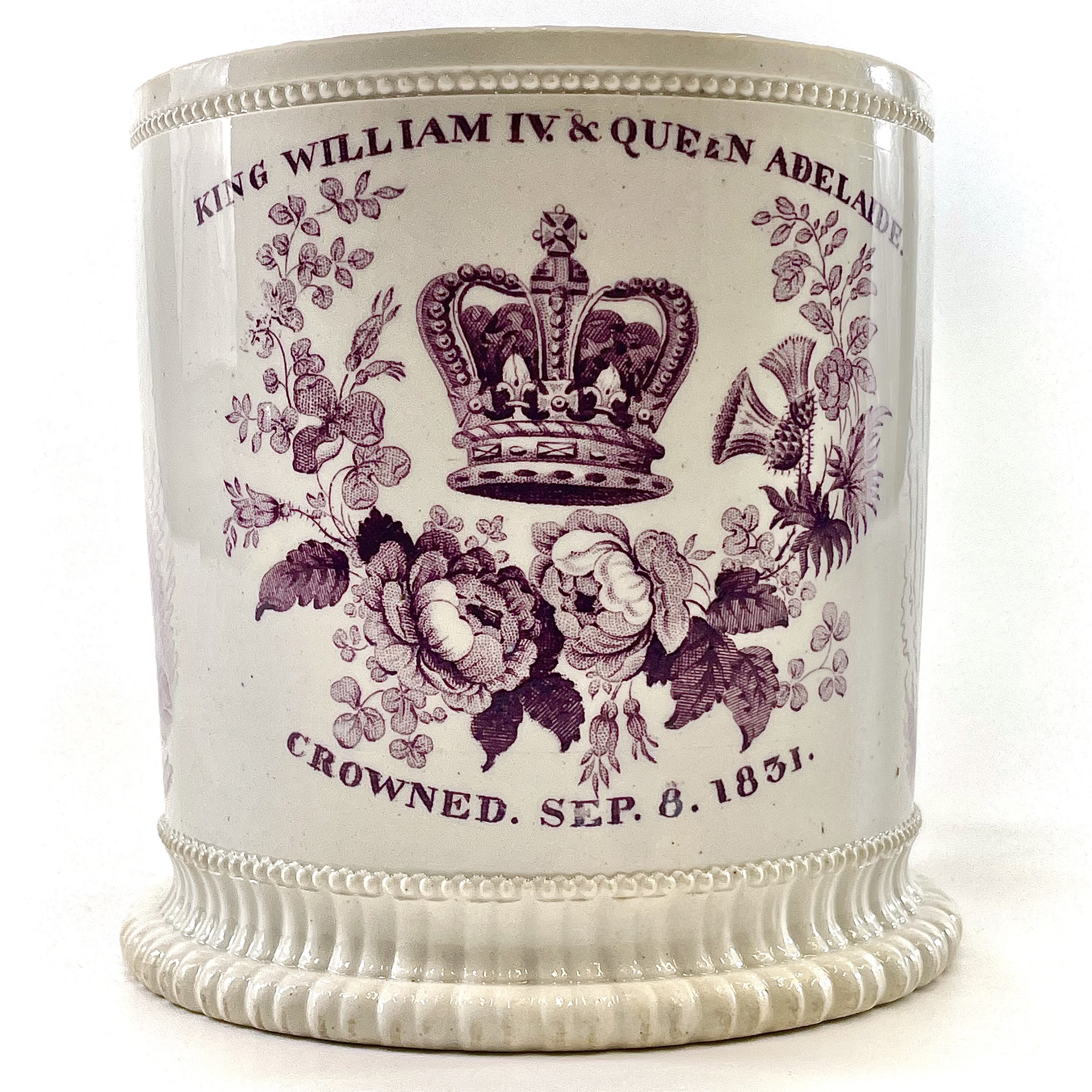 Lot 114 - A William IV and Adelaide coronation mug.