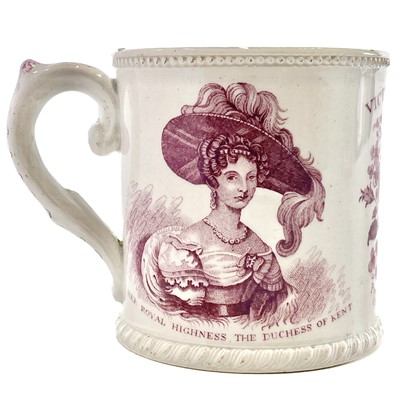 Lot 111 - A rare Read & Clementson Victoria Coronation mug.