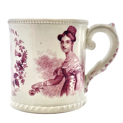 Lot 111 - A rare Read & Clementson Victoria Coronation mug.