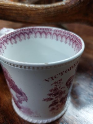 Lot 111 - A rare Read & Clementson Victoria Coronation mug.