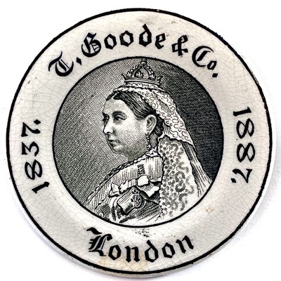 Lot 121 - A T.Goode & Co 1887 Jubilee miniature plate or plaque.