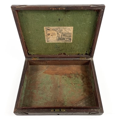 Lot 20 - A George III mahogany pistol box labelled Wallace Edinburgh.