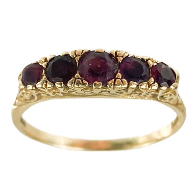 Lot 28 - Three 9ct gold stone set rings.