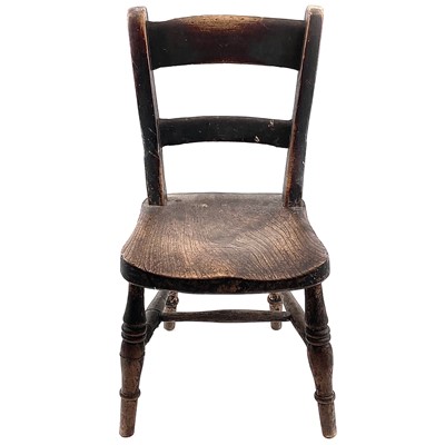 Lot 4 - An Oxford type stained ash and elm child's Windsor chair.