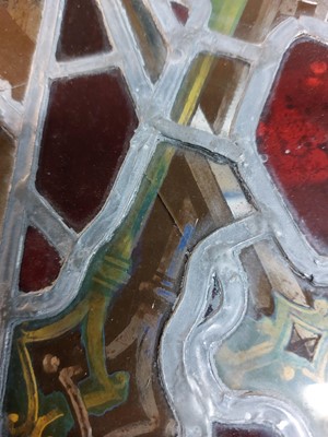 Lot 6 - A stained leaded glass panel.