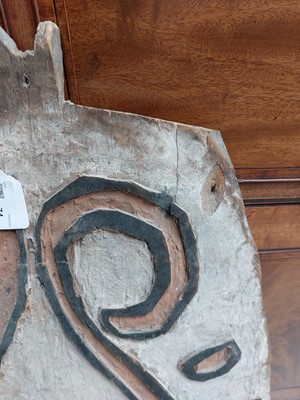 Lot 74 - A Papua New Guinea carved and painted Pygmy door.