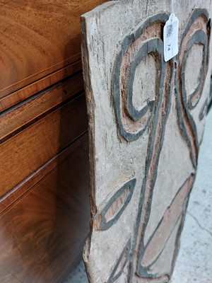 Lot 74 - A Papua New Guinea carved and painted Pygmy door.