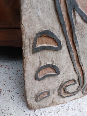 Lot 74 - A Papua New Guinea carved and painted Pygmy door.