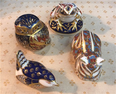 Lot 190C - Four Royal Crown Derby paperweights.