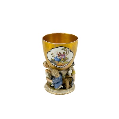 Lot 836 - A 19th century KPM porcelain goblet.