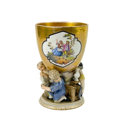 Lot 836 - A 19th century KPM porcelain goblet.