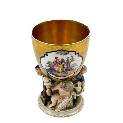 Lot 836 - A 19th century KPM porcelain goblet.