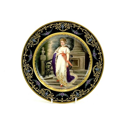 Lot 883 - A continental porcelain cabinet plate of Louise of Mecklenburg-Strelitz.