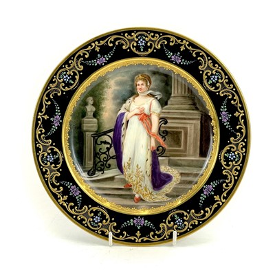 Lot 883 - A continental porcelain cabinet plate of Louise of Mecklenburg-Strelitz.