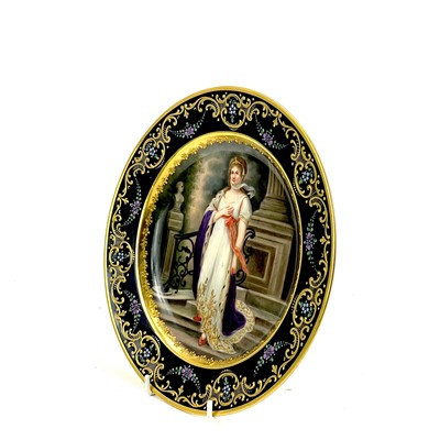 Lot 883 - A continental porcelain cabinet plate of Louise of Mecklenburg-Strelitz.
