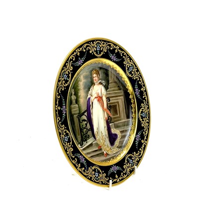Lot 883 - A continental porcelain cabinet plate of Louise of Mecklenburg-Strelitz.