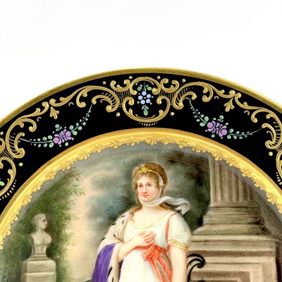 Lot 883 - A continental porcelain cabinet plate of Louise of Mecklenburg-Strelitz.