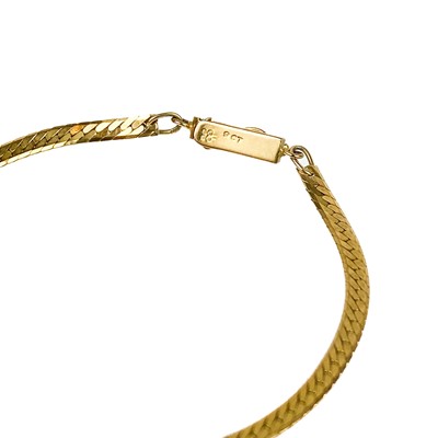 Lot 259 - A 9ct herringbone link bracelet.