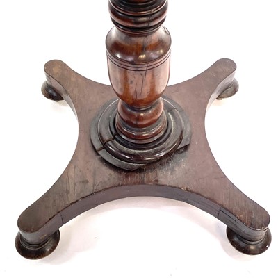 Lot 14 - An early Victorian yew wood pedestal chess table.