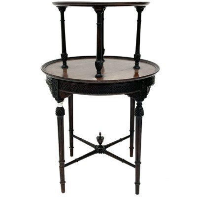 Lot 1928 - A 19th century mahogany circular dumb waiter with two tiers.